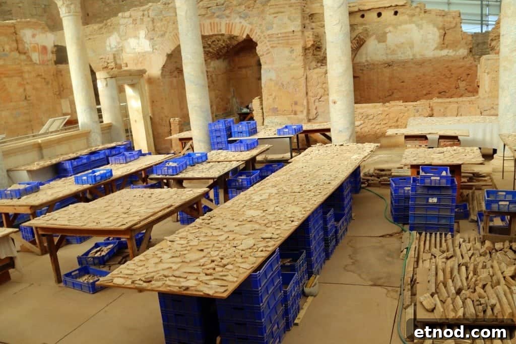Terracotta Houses of Ephesus, Turkey: Visitor Guide & Tips 3 Work on Terra Cotta Houses from the inside