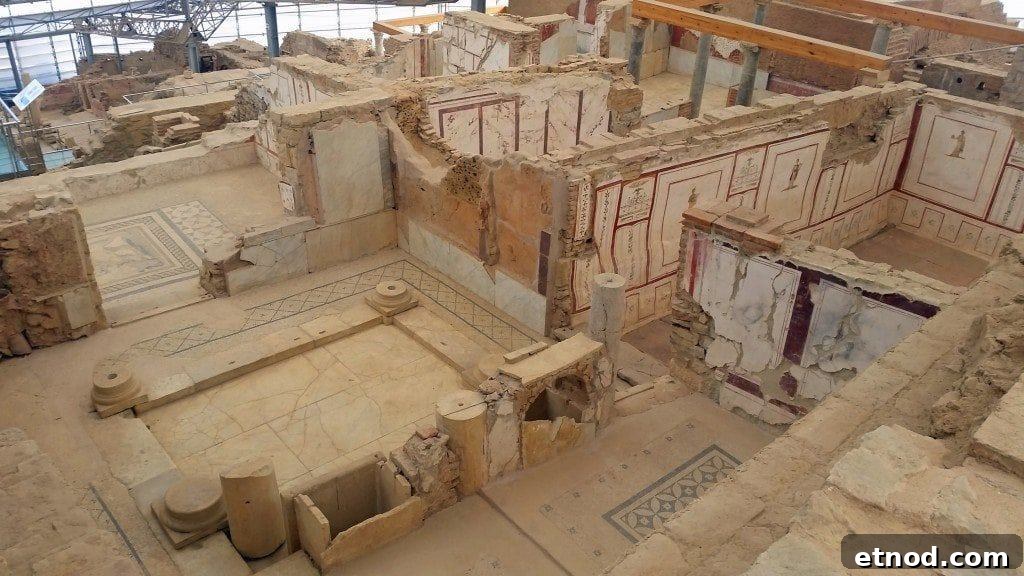 Terracotta Houses of Ephesus, Turkey: Visitor Guide & Tips 6 Looking down inside Terra Cotta Houses